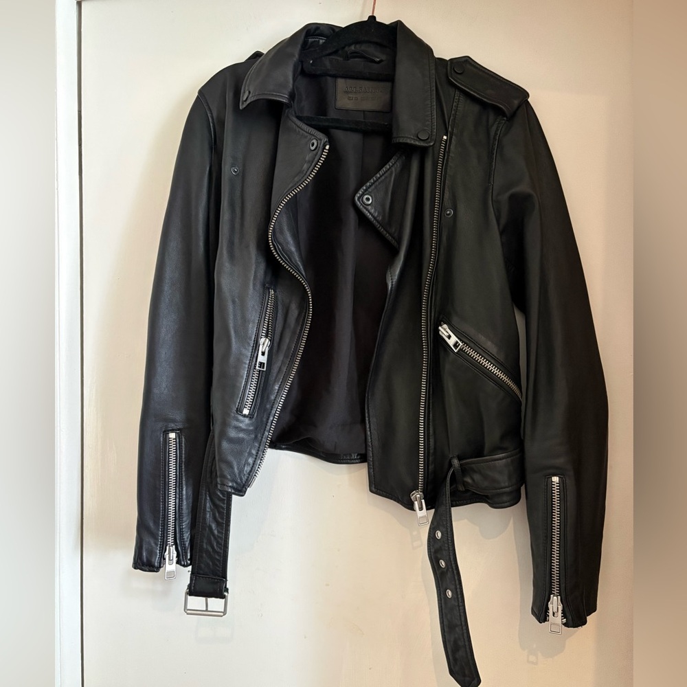 All Saints Balfern Leather Moto Jacket - Picture 6 of 8